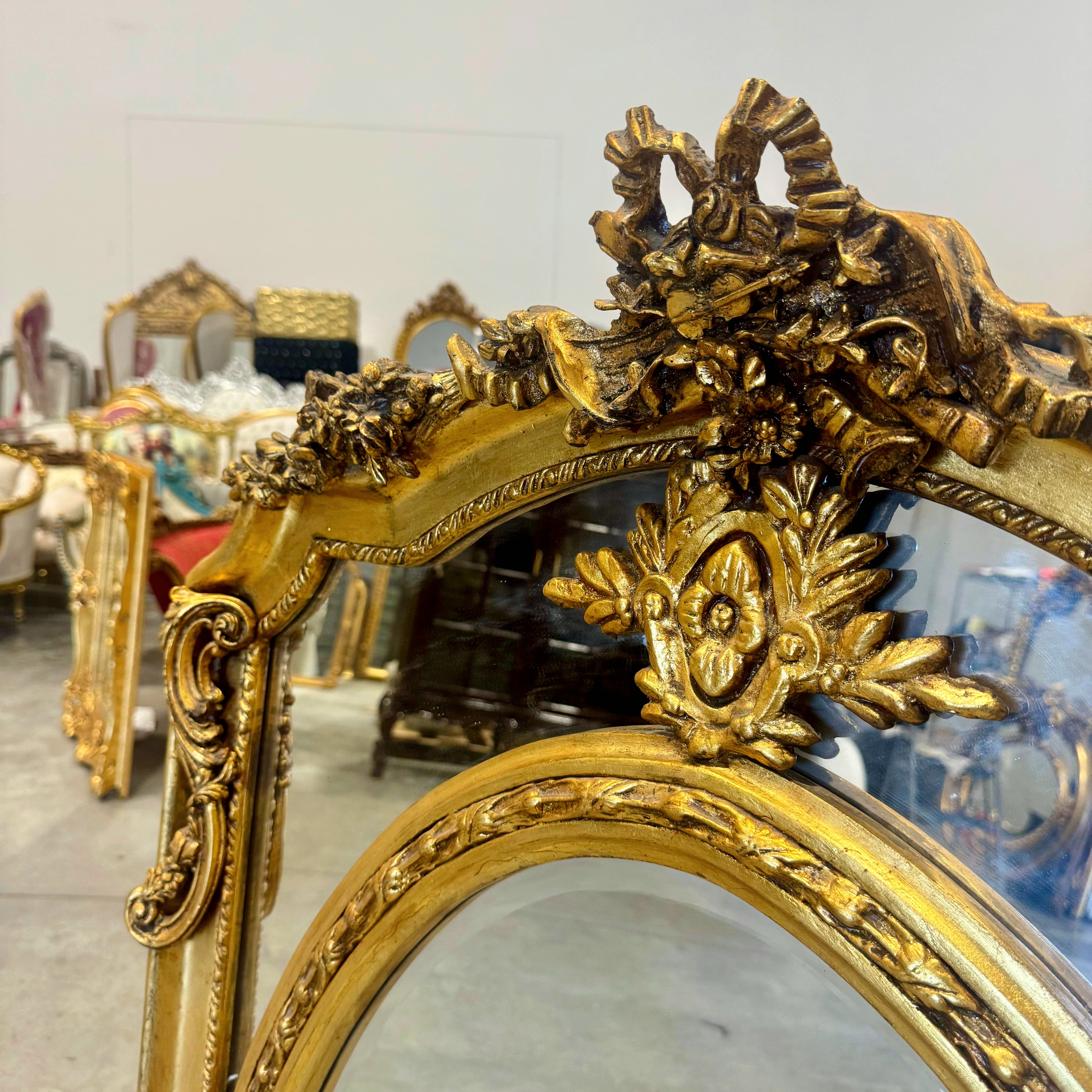 Rococo Style Gold Wall Mirror Baroque Mirror French Gold Leaf