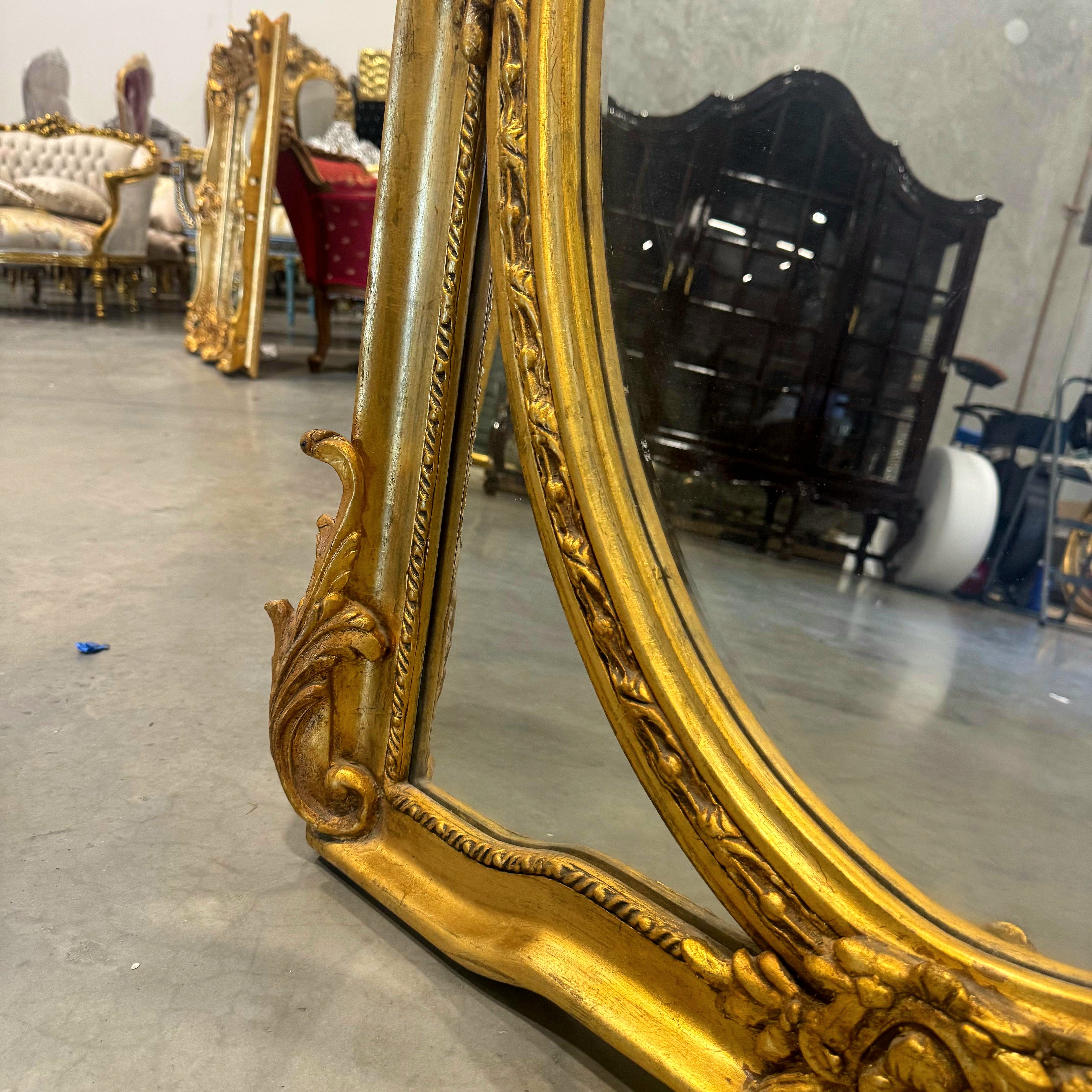 Rococo Style Gold Wall Mirror Baroque Mirror French Gold Leaf