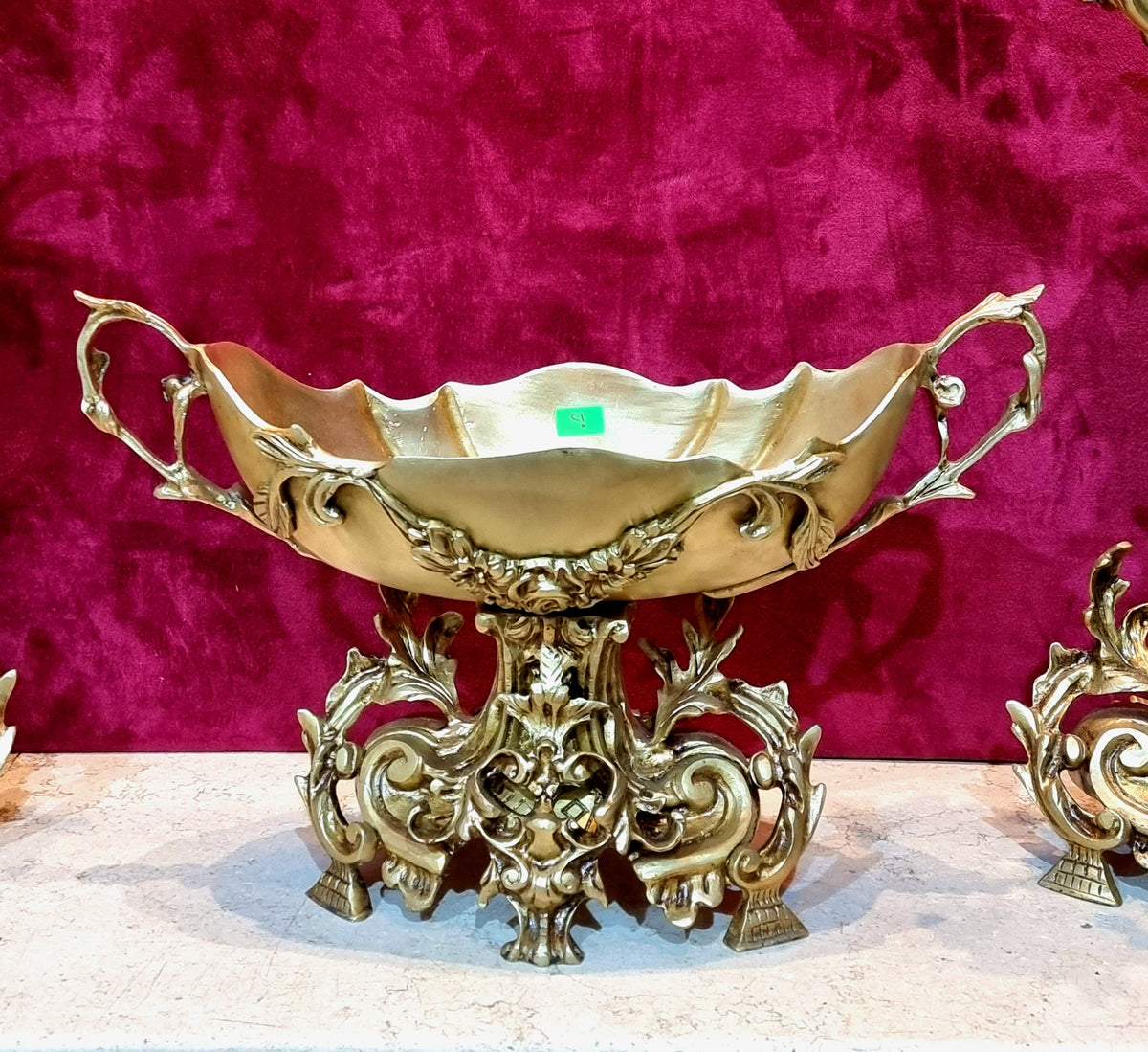 French-Style Gilded Candelabra & Centerpiece Set – Ornate Gold Leaf Decor, Set of 3