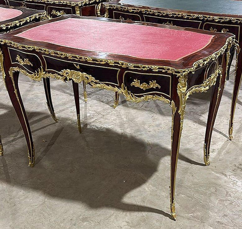 French Louis XVI Style Copper Desk With Gold Details