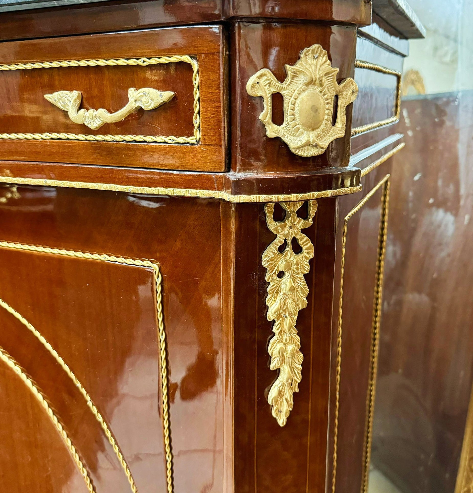 Cabinet Commode Marble topped French Louis XVI Style Furniture Interior design