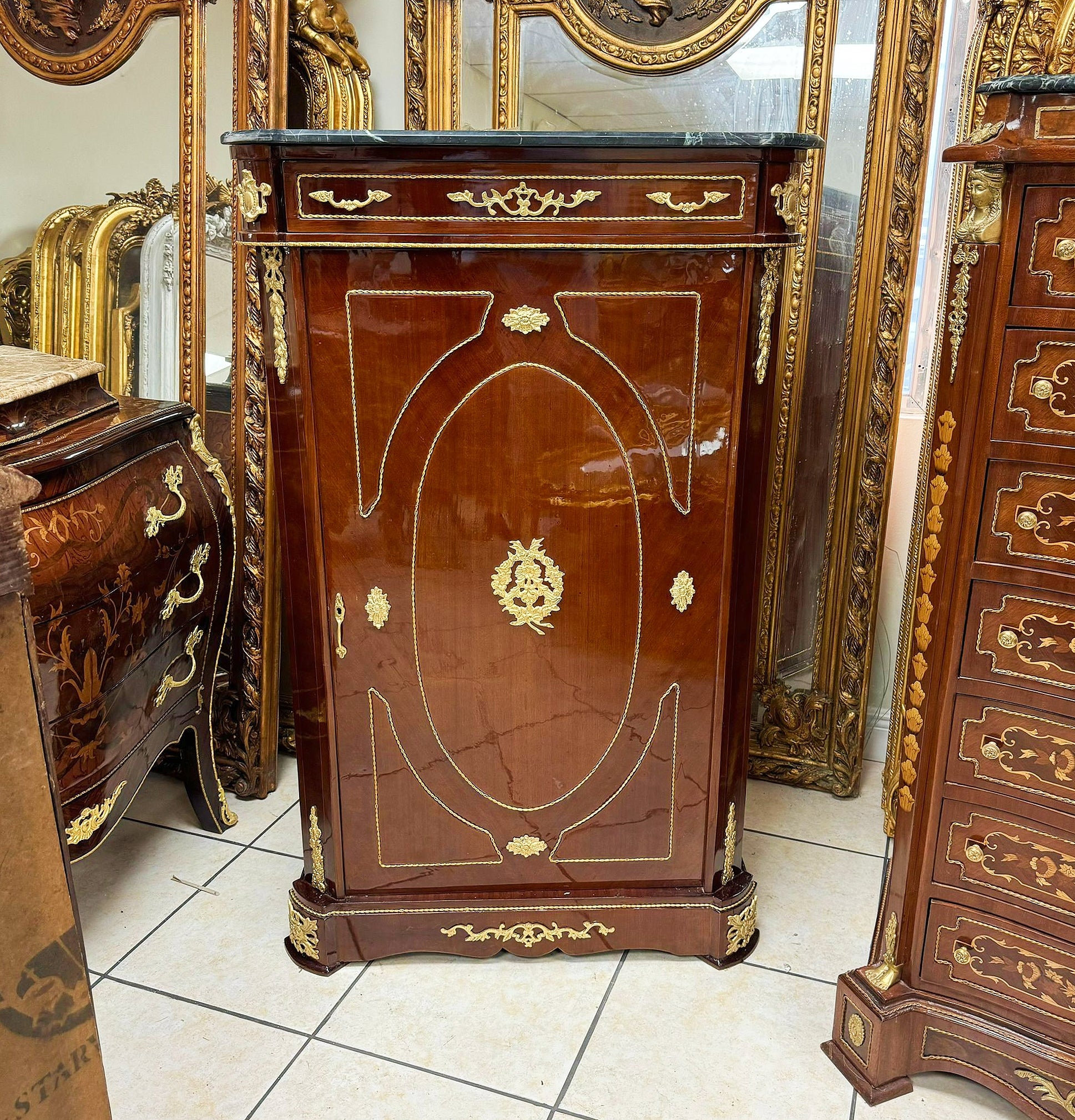 Cabinet Commode Marble topped French Louis XVI Style Furniture Interior design