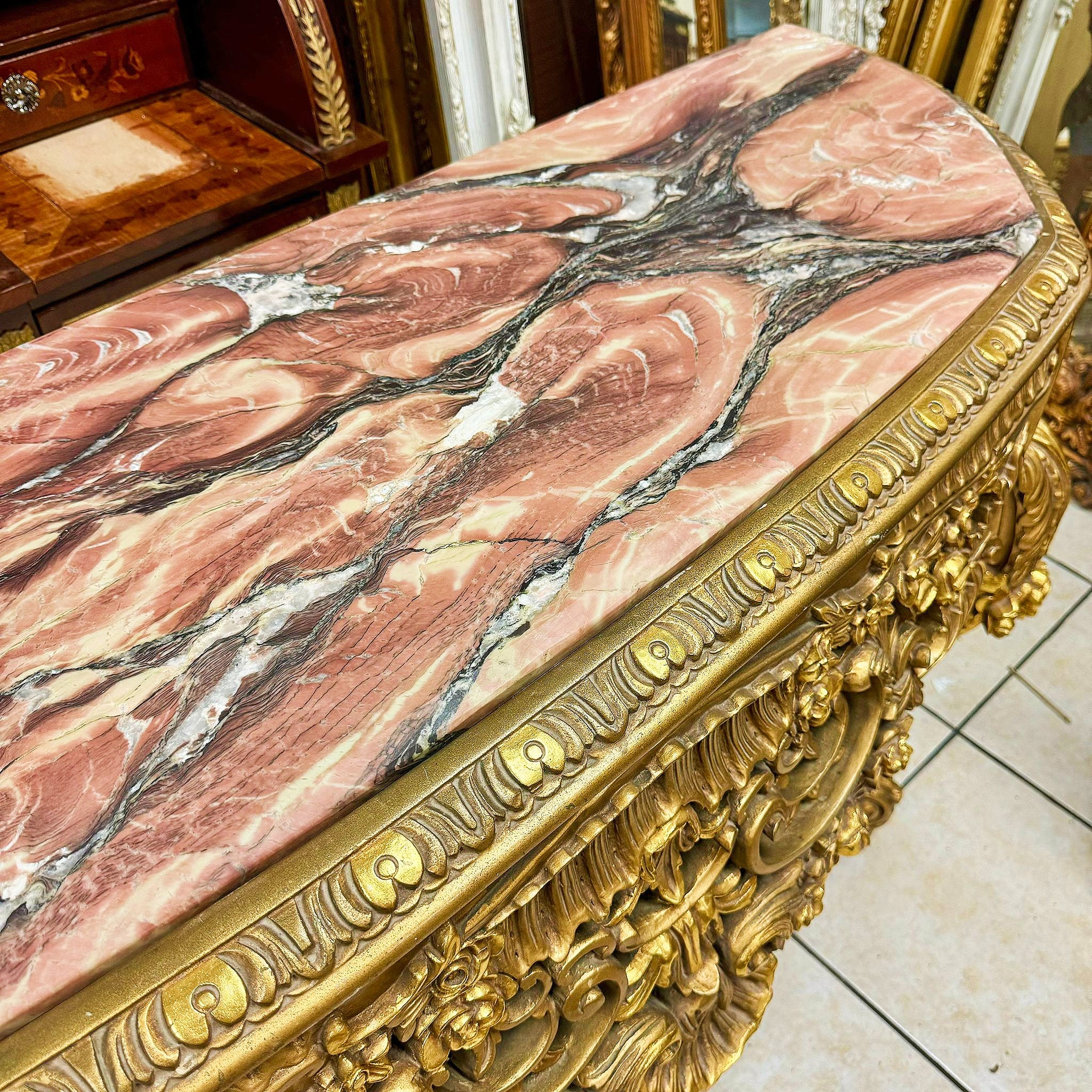 French Style Console Marble Topped