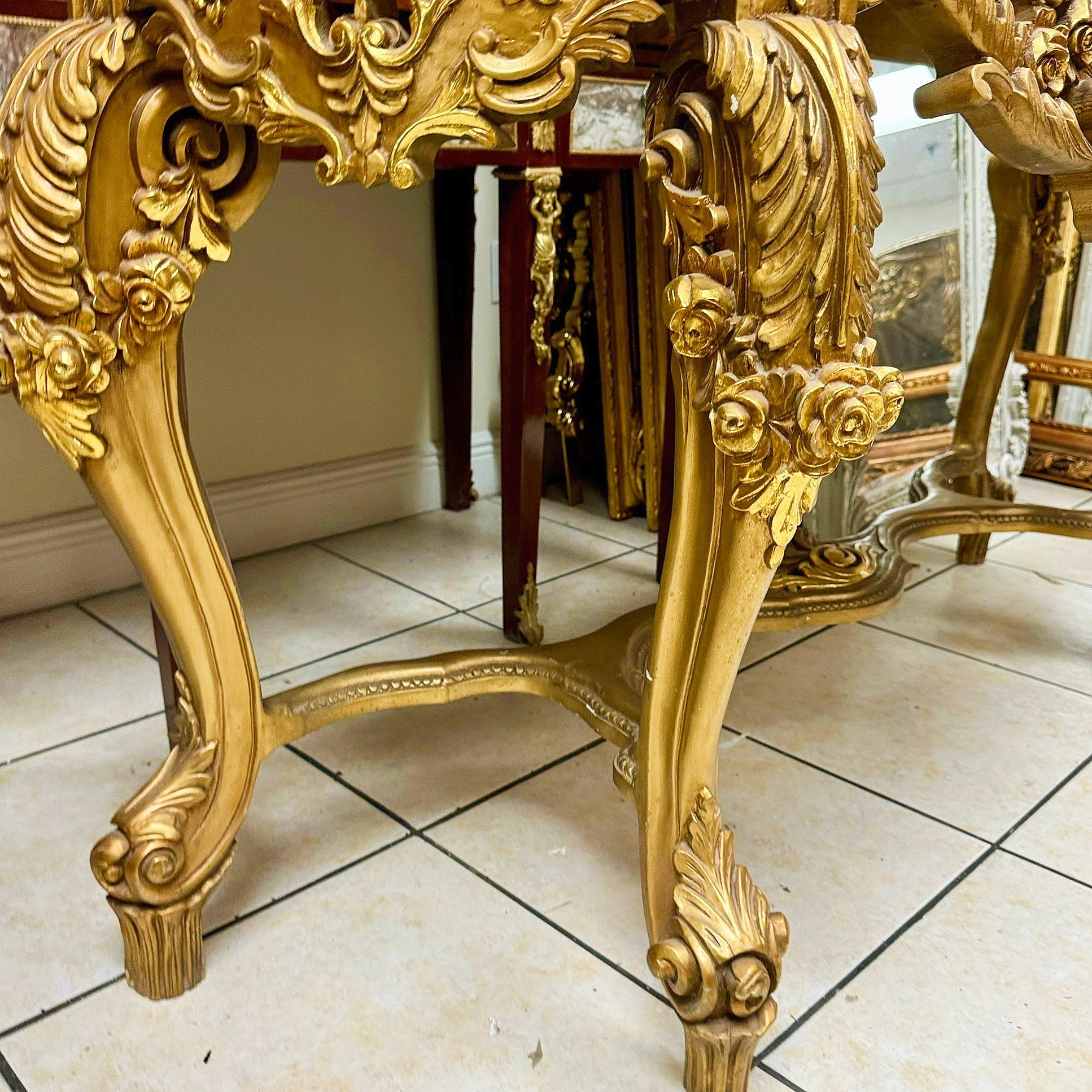 French Style Console Marble Topped
