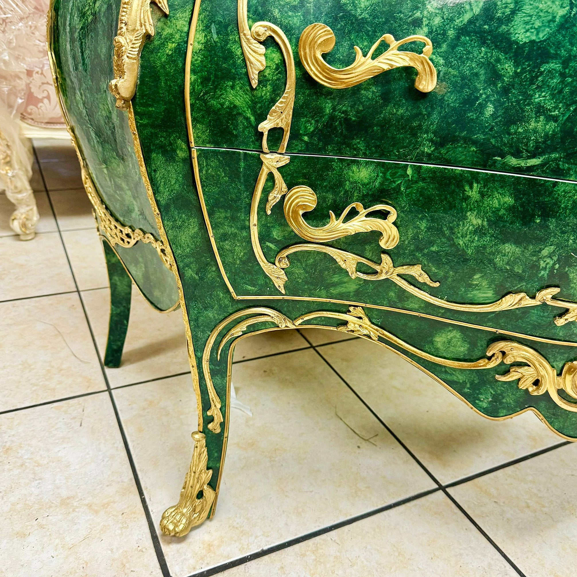 Green Commode Marble topped French Louis XVI Style Furniture Interior design