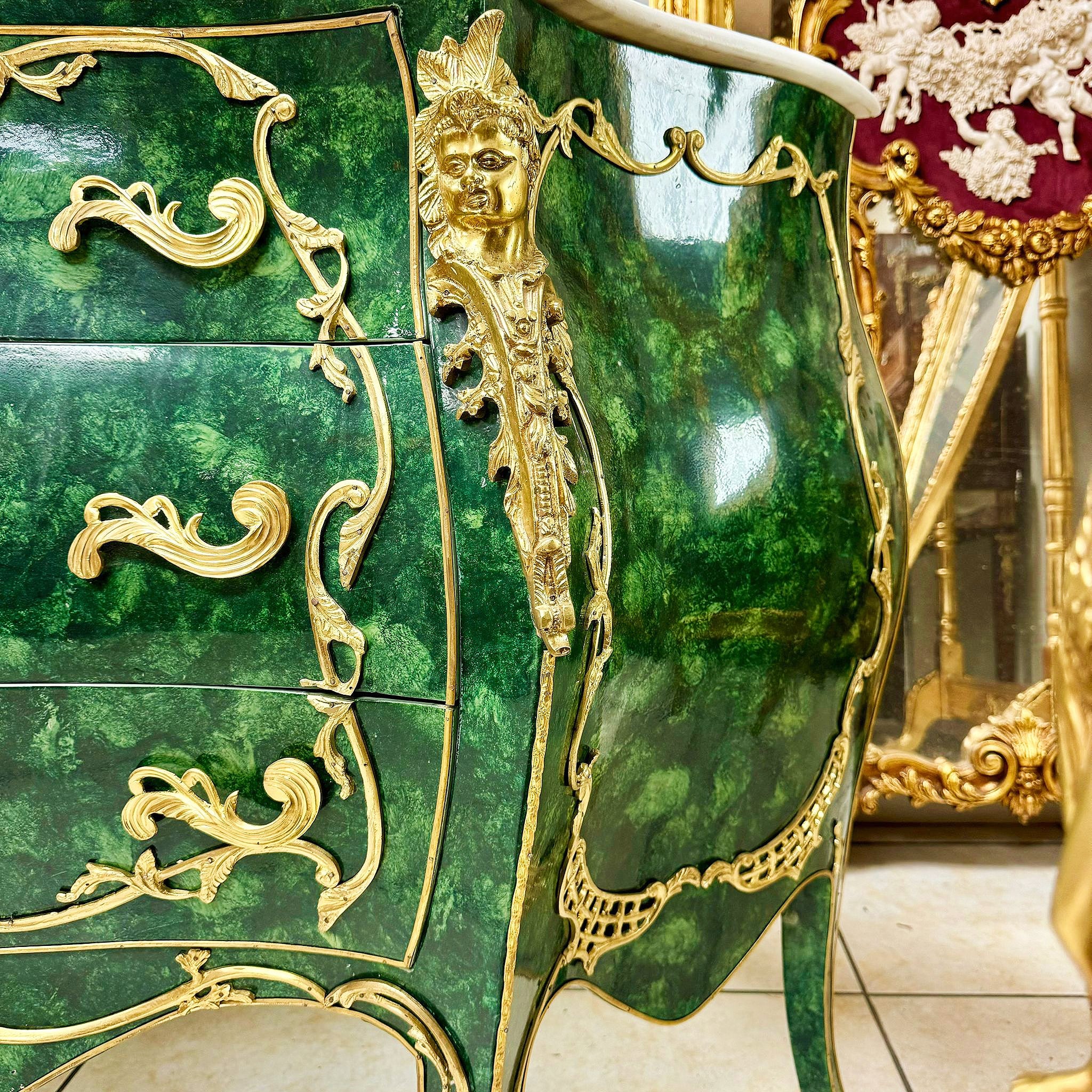 Green Commode Marble topped French Louis XVI Style Furniture Interior design