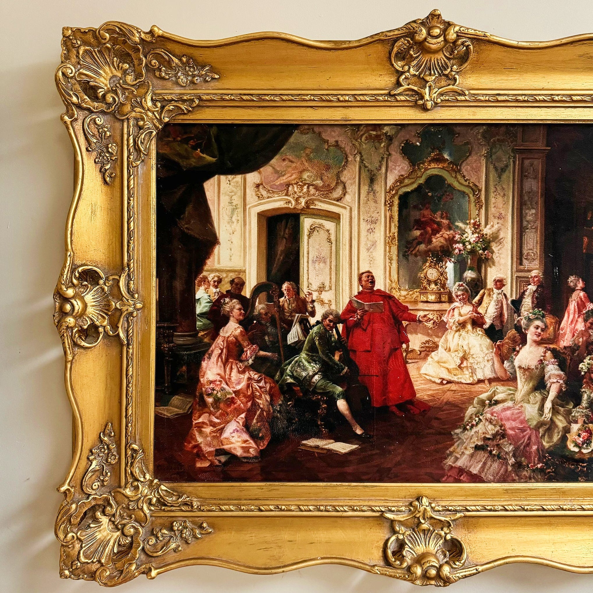 Painting Print *Print on Cotton Fabric* French Style Art Baroque Rococo Frame
