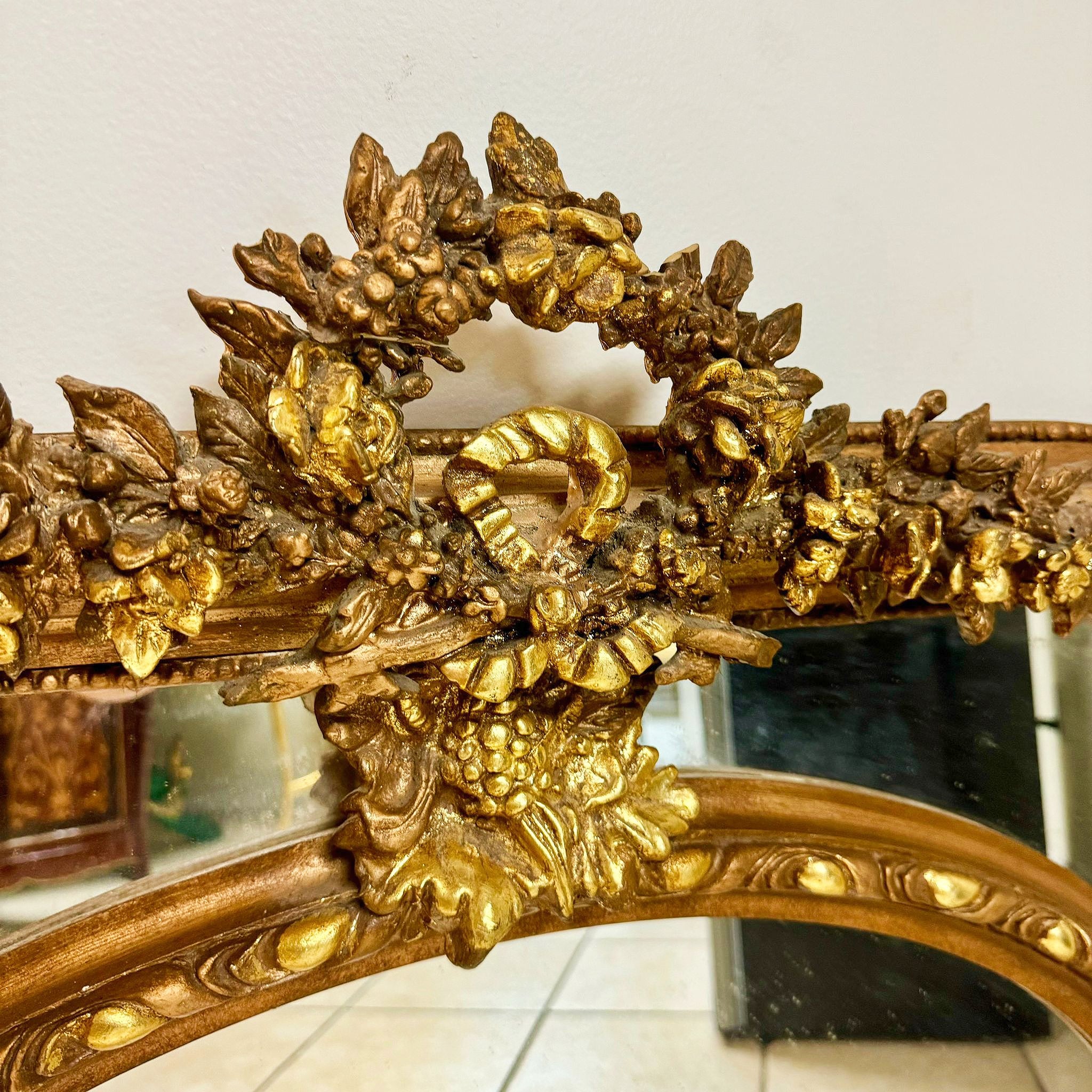 Baroque Style Vintage Gold Copper Color Wall Mirror Baroque Mirror French Floral