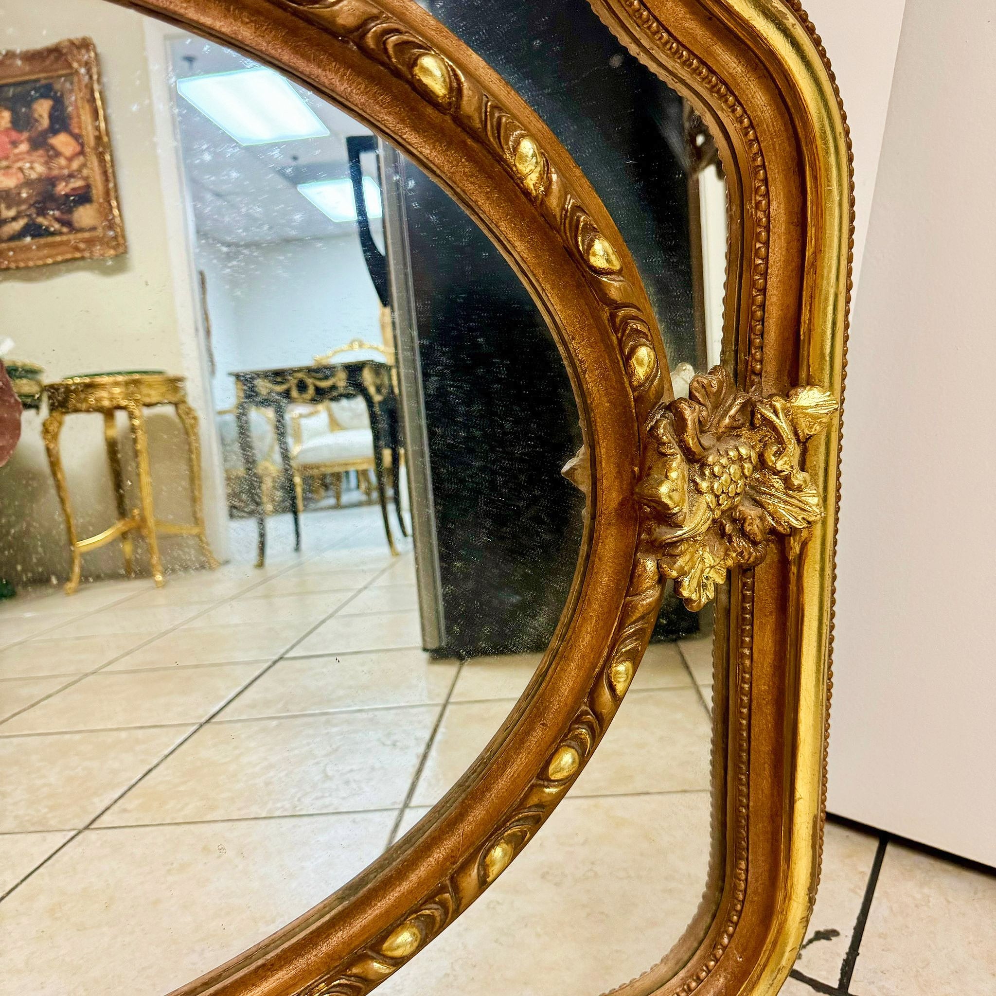 Baroque Style Vintage Gold Copper Color Wall Mirror Baroque Mirror French Floral