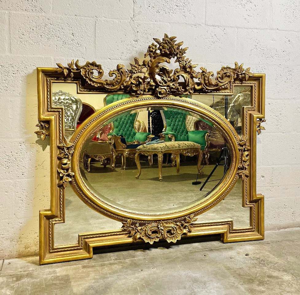Rococo Style Gold Wall Mirror Baroque Mirror French Gold Leaf Baroque