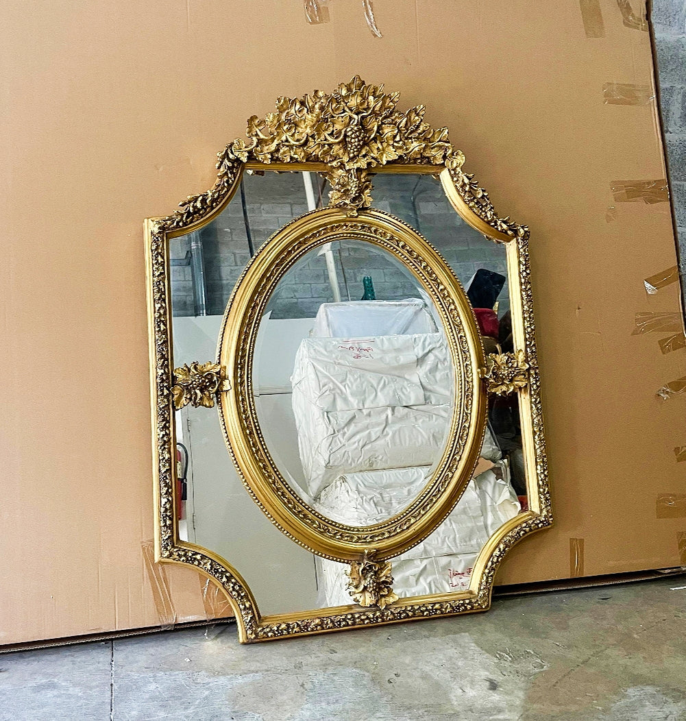 Rococo Style Gold Wall Mirror Baroque Mirror French Gold Leaf