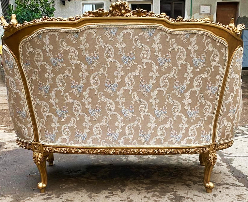 Baroque Style Beige Sofa Interior Design Gold Leaf Details French