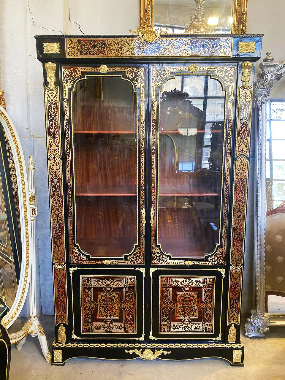 Rococo Style Black and Gold Vitrine