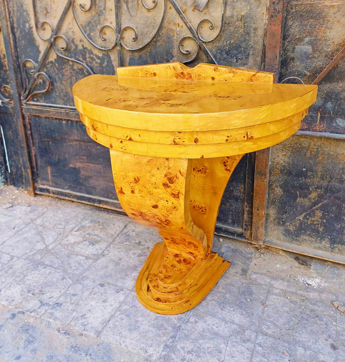 Art Deco Style Table Half Round Console