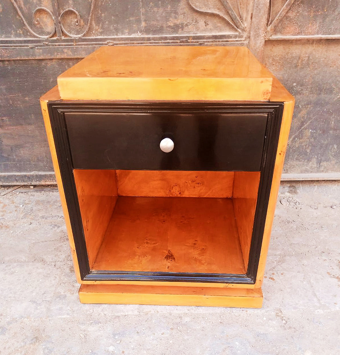 Art Deco Style Bedside Tables Wood 1 Drawer Commode Furniture