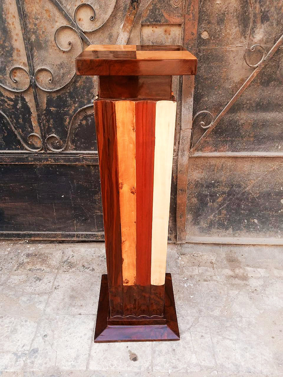 Art Deco Column Stand Wood