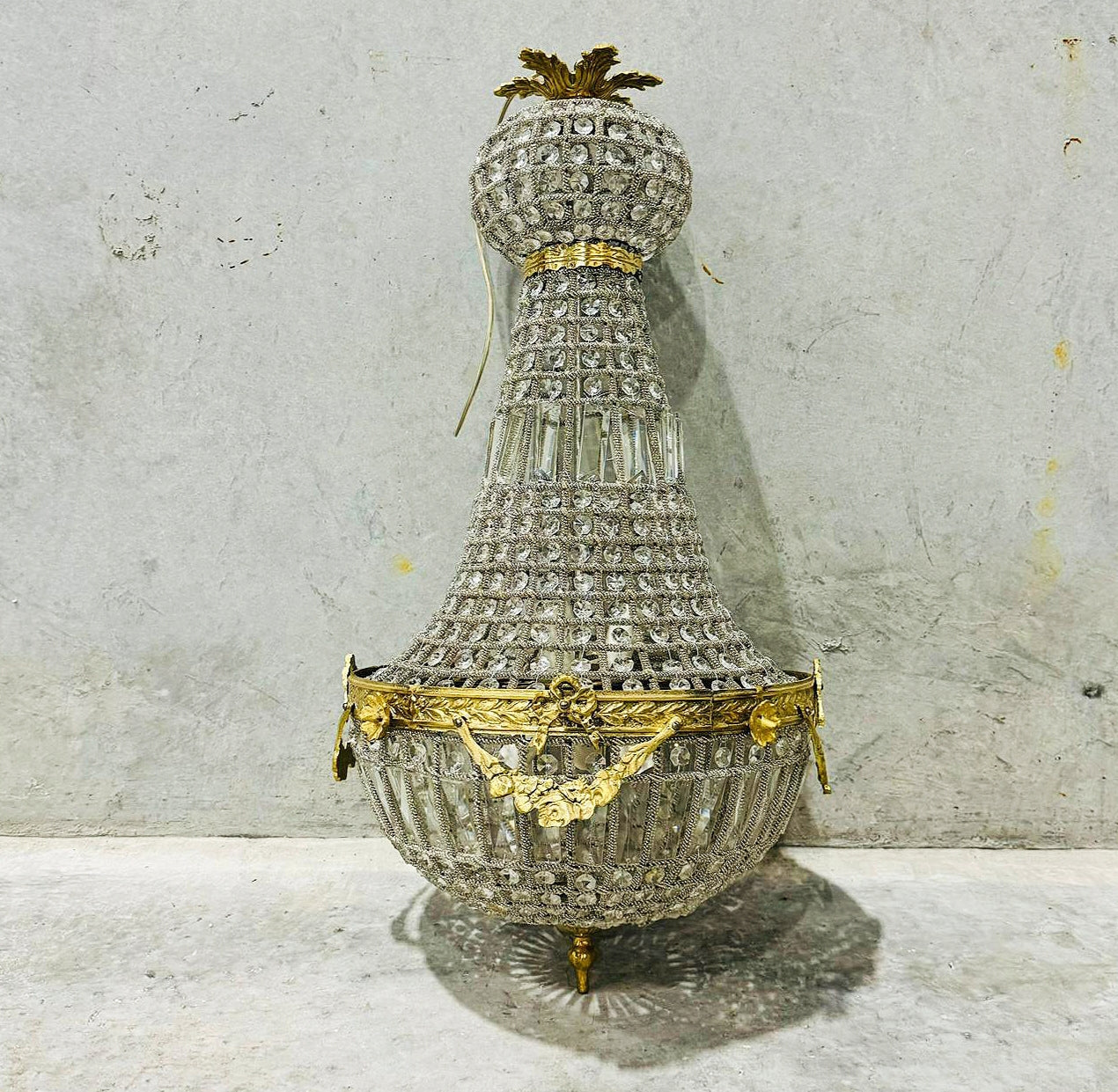 French Style Chandelier Bronze Details