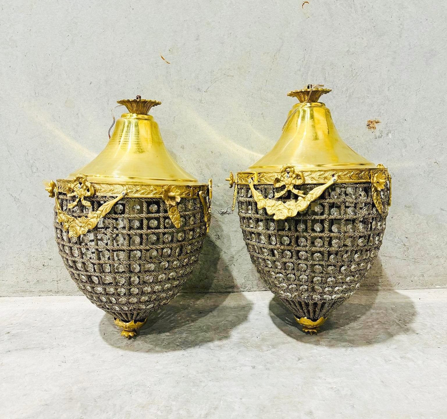 French Empire Style Pear Shaped Chandeliers