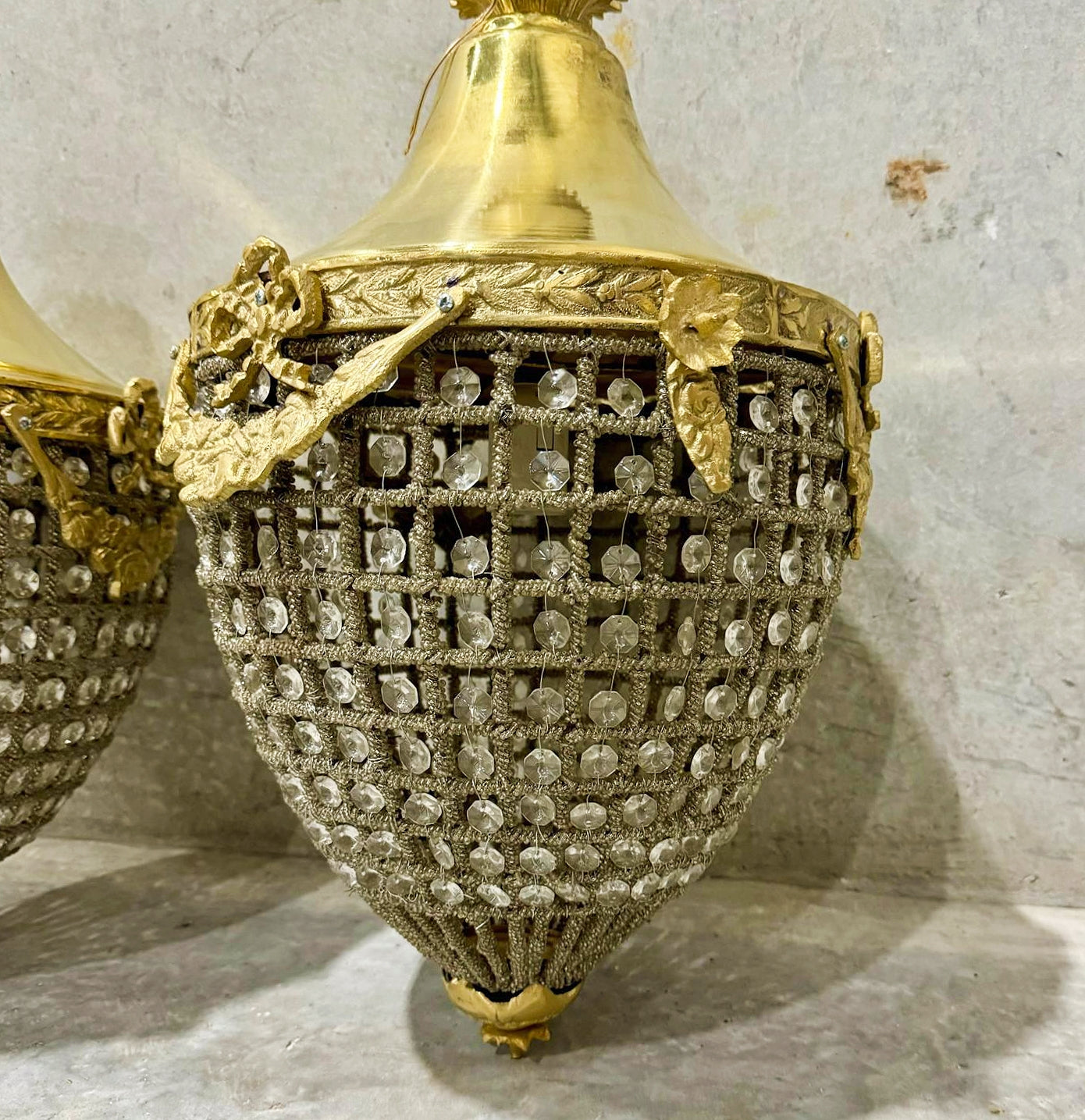 French Empire Style Pear Shaped Chandeliers