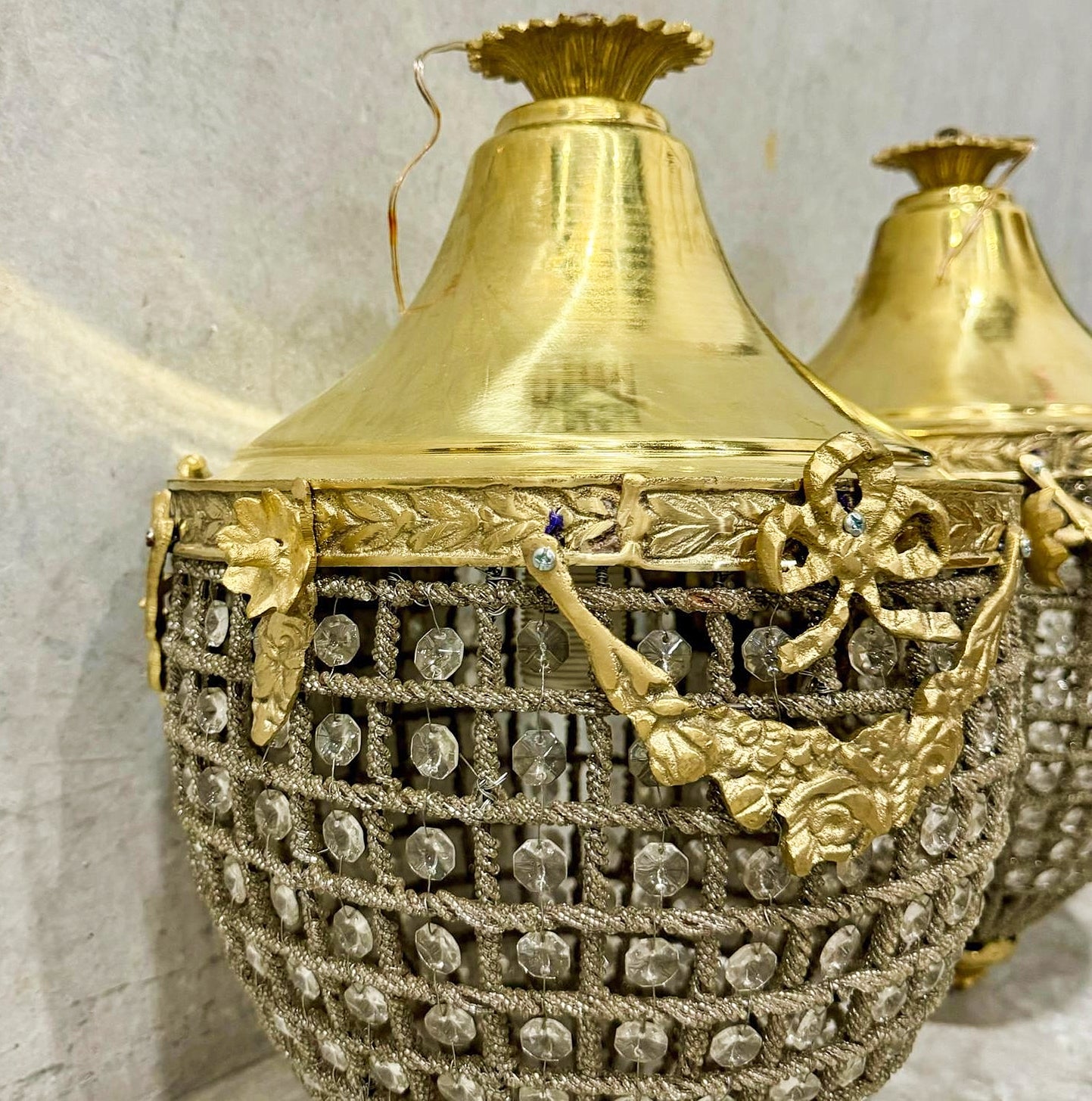 French Empire Style Pear Shaped Chandeliers