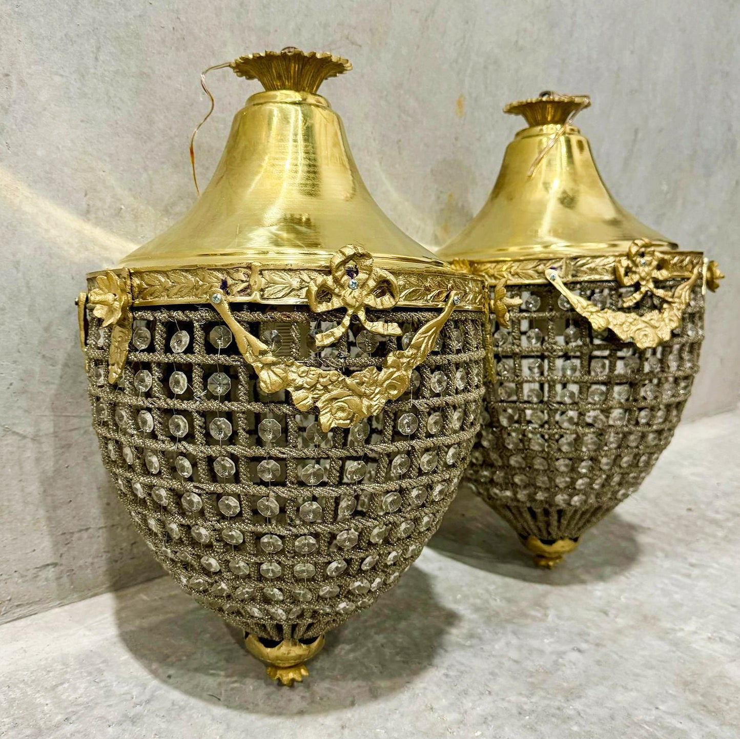 French Empire Style Pear Shaped Chandeliers