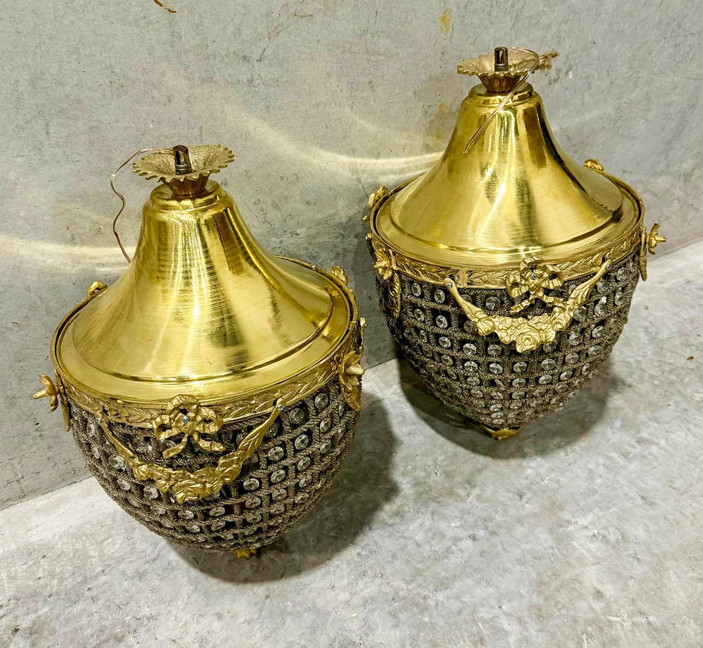 French Empire Style Pear Shaped Chandeliers