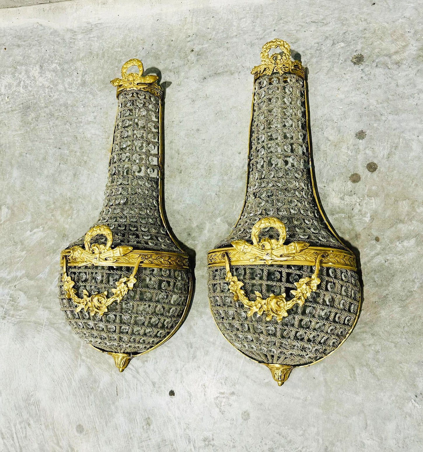 Basket Sconces Large *Set of 2* French Style Lighting Chandelier