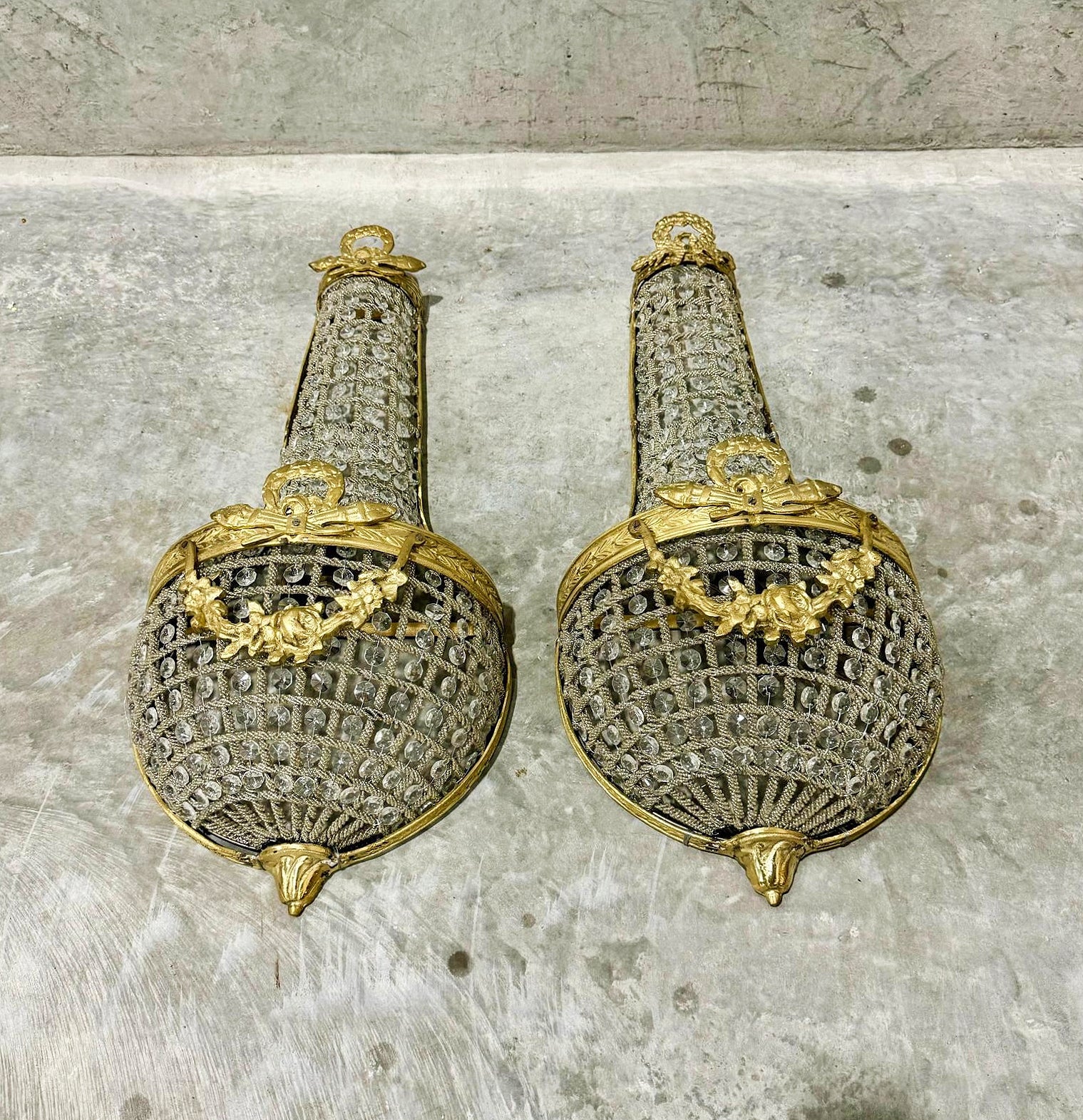 Basket Sconces Large *Set of 2* French Style Lighting Chandelier