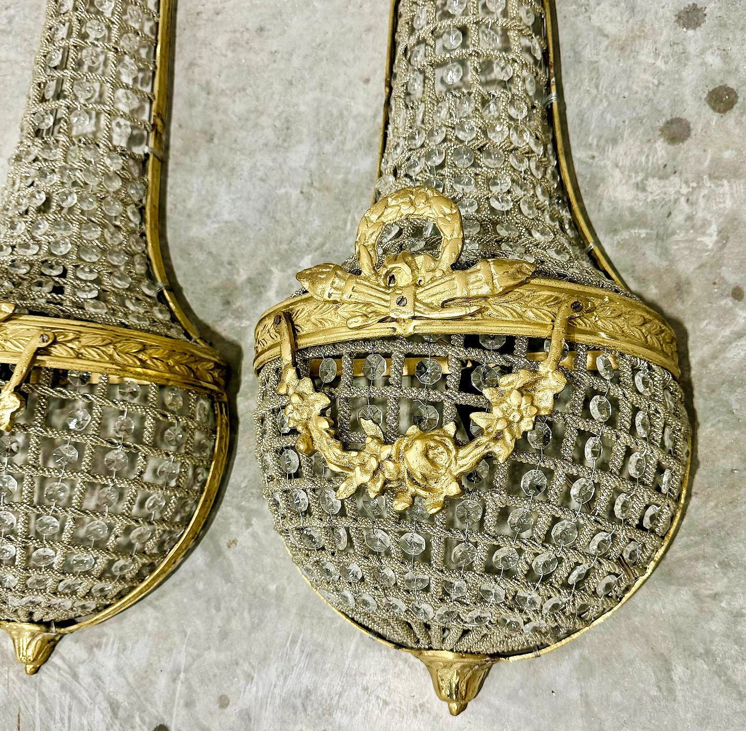 Basket Sconces Large *Set of 2* French Style Lighting Chandelier