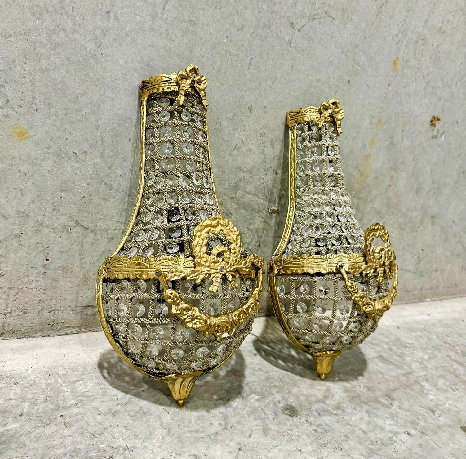 Small Basket Sconces *Set of 2* French Style Lighting Chandelier