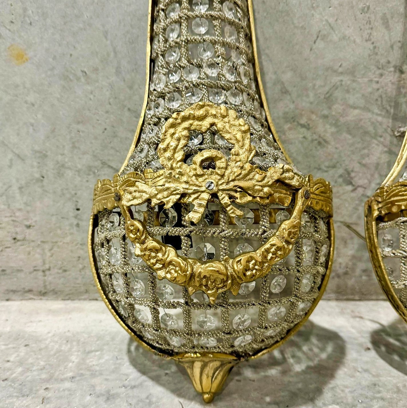 Small Basket Sconces *Set of 2* French Style Lighting Chandelier