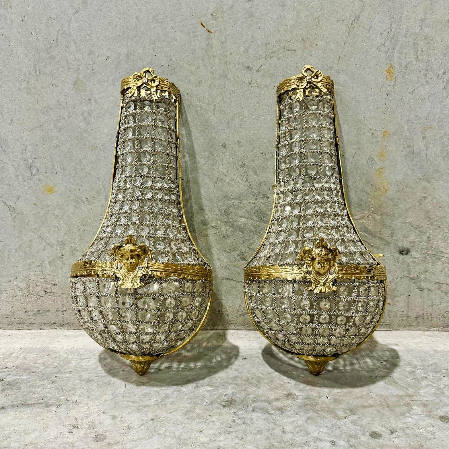 Basket Sconces *Set of 2* French Style Lighting Chandelier