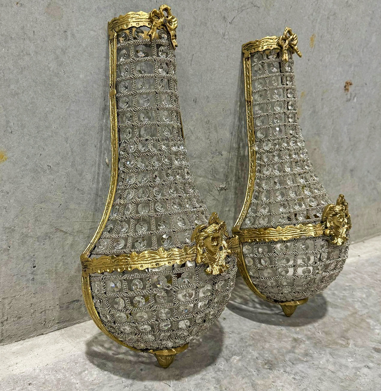 Basket Sconces *Set of 2* French Style Lighting Chandelier