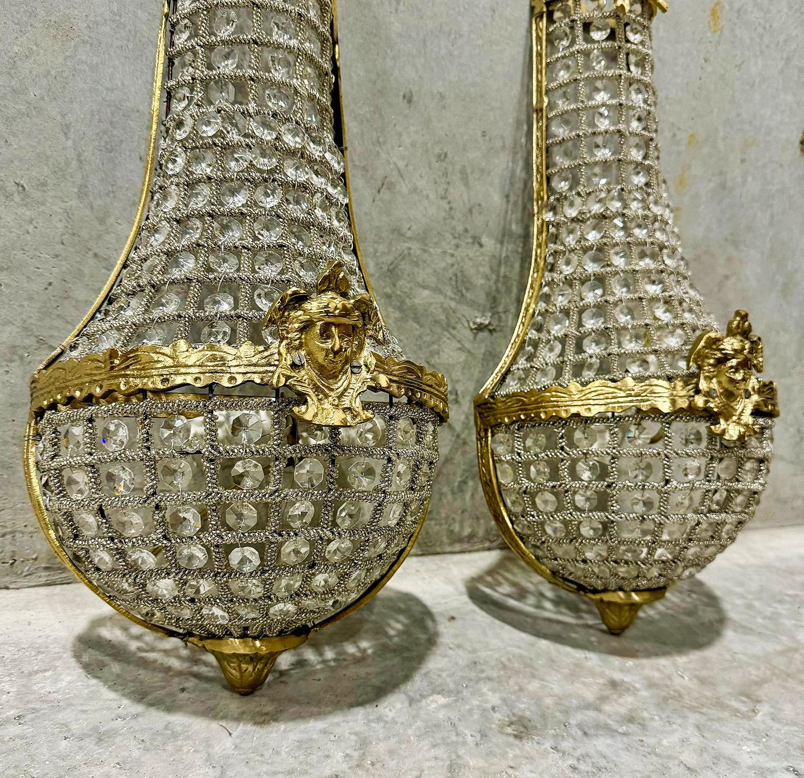 Basket Sconces *Set of 2* French Style Lighting Chandelier