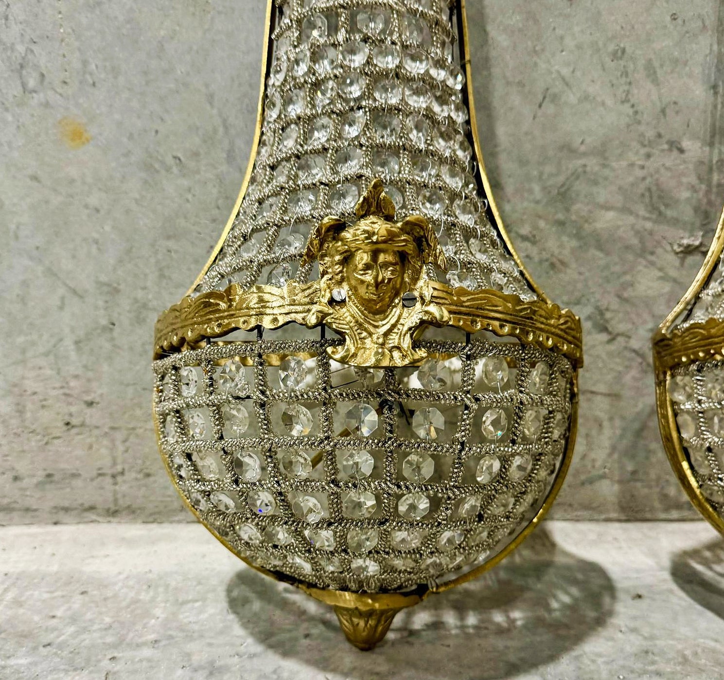 Basket Sconces *Set of 2* French Style Lighting Chandelier