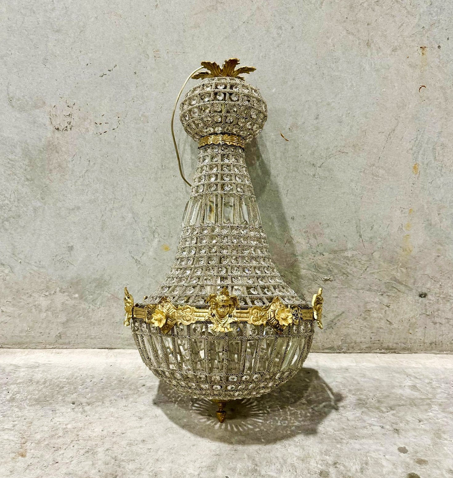 French Chandelier Vintage 29"H x 17"D Vintage Furniture Antique Chandelier