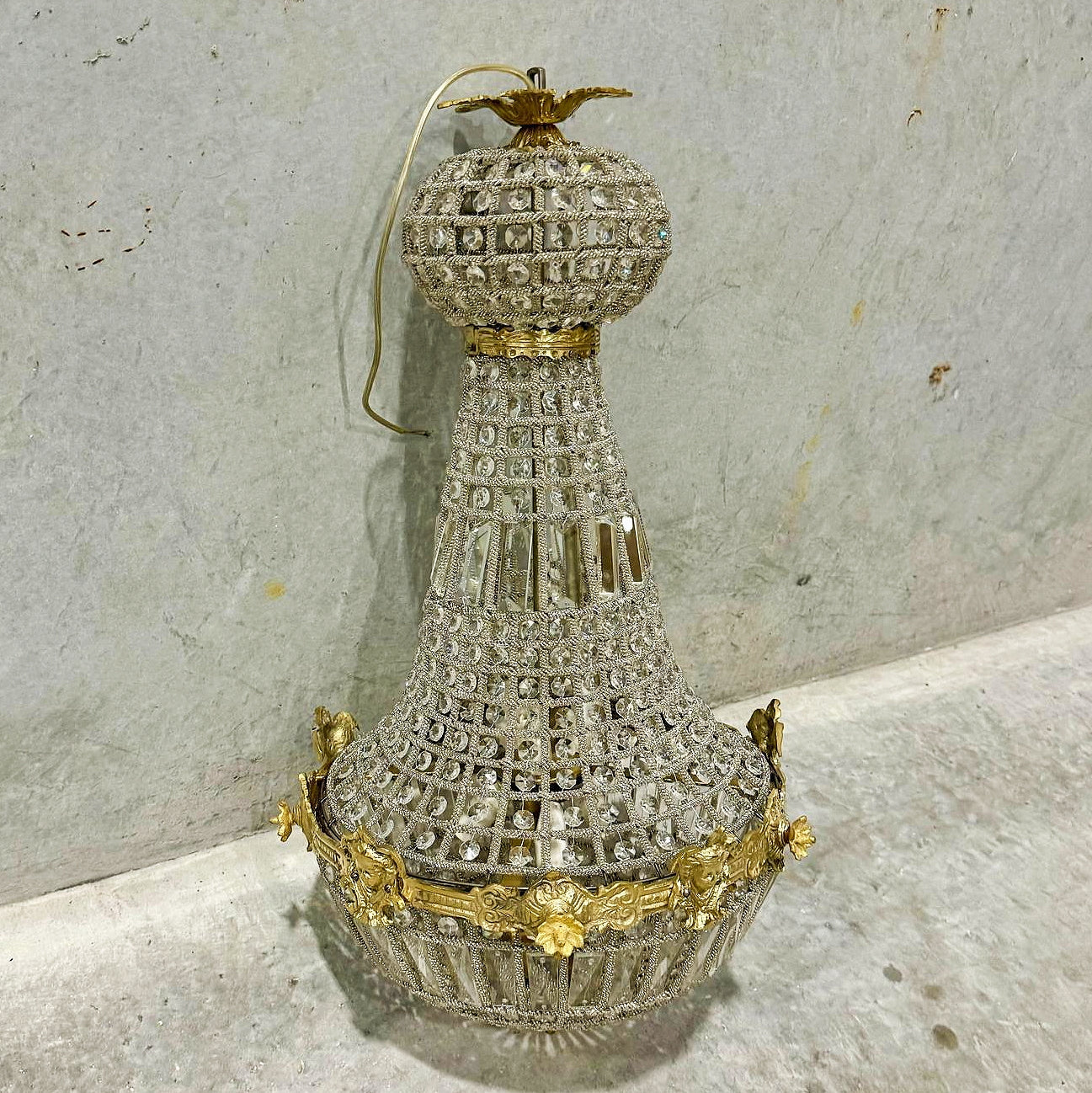French Chandelier Vintage 29"H x 17"D Vintage Furniture Antique Chandelier