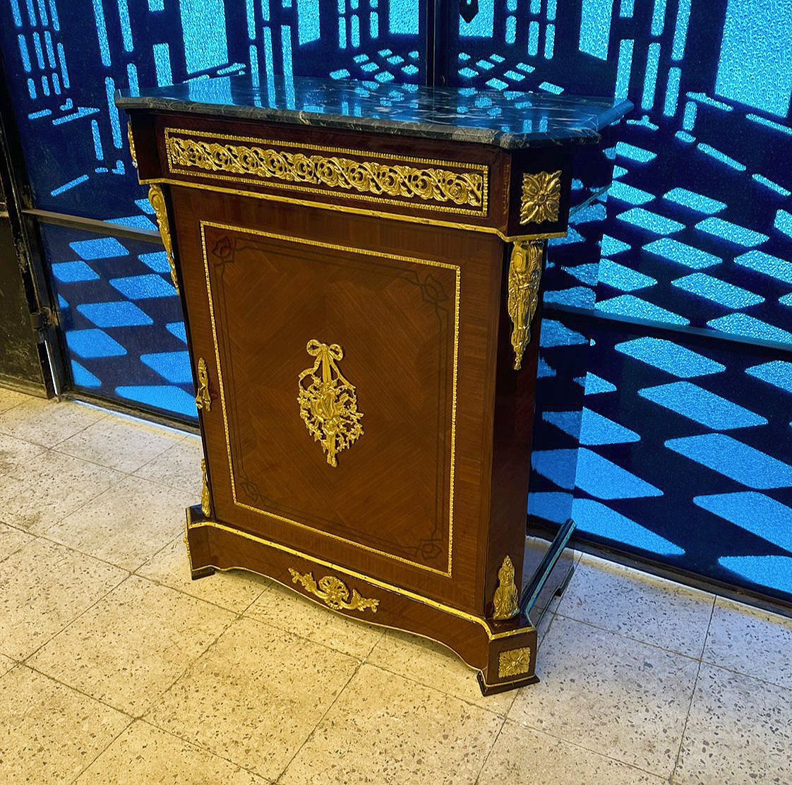 Cabinet Commode Marble topped French Louis XVI Style Furniture Interior design