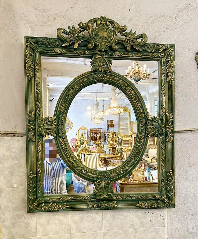 Baroque Style Bronze Wall Mirror With Gold Details