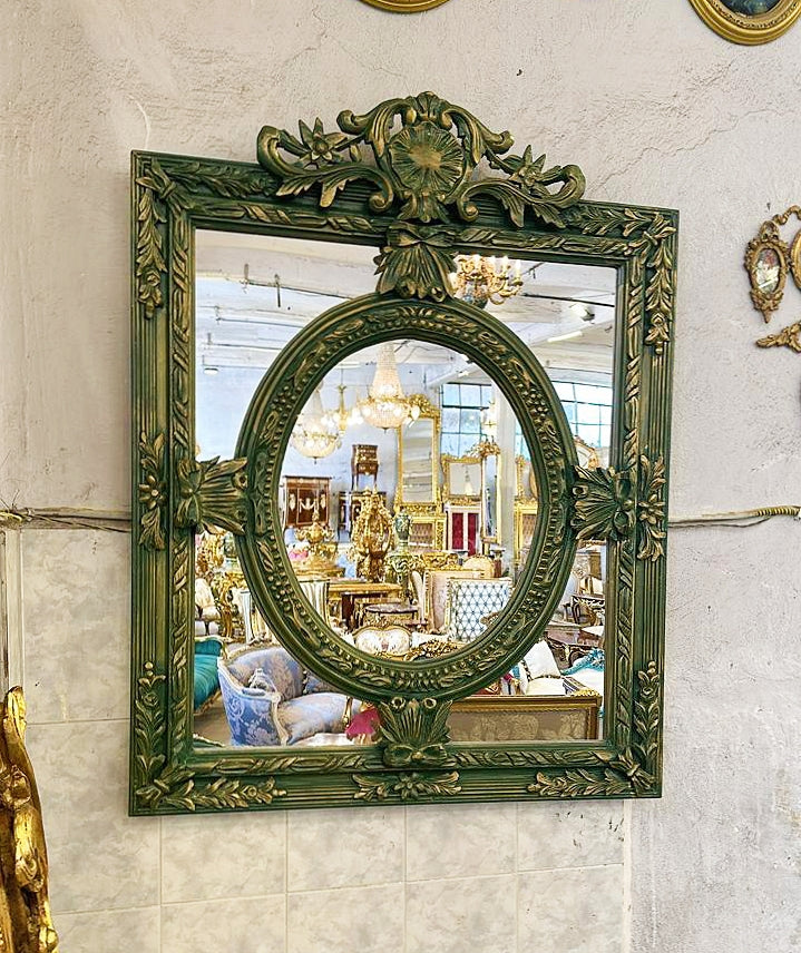 Baroque Style Bronze Wall Mirror With Gold Details