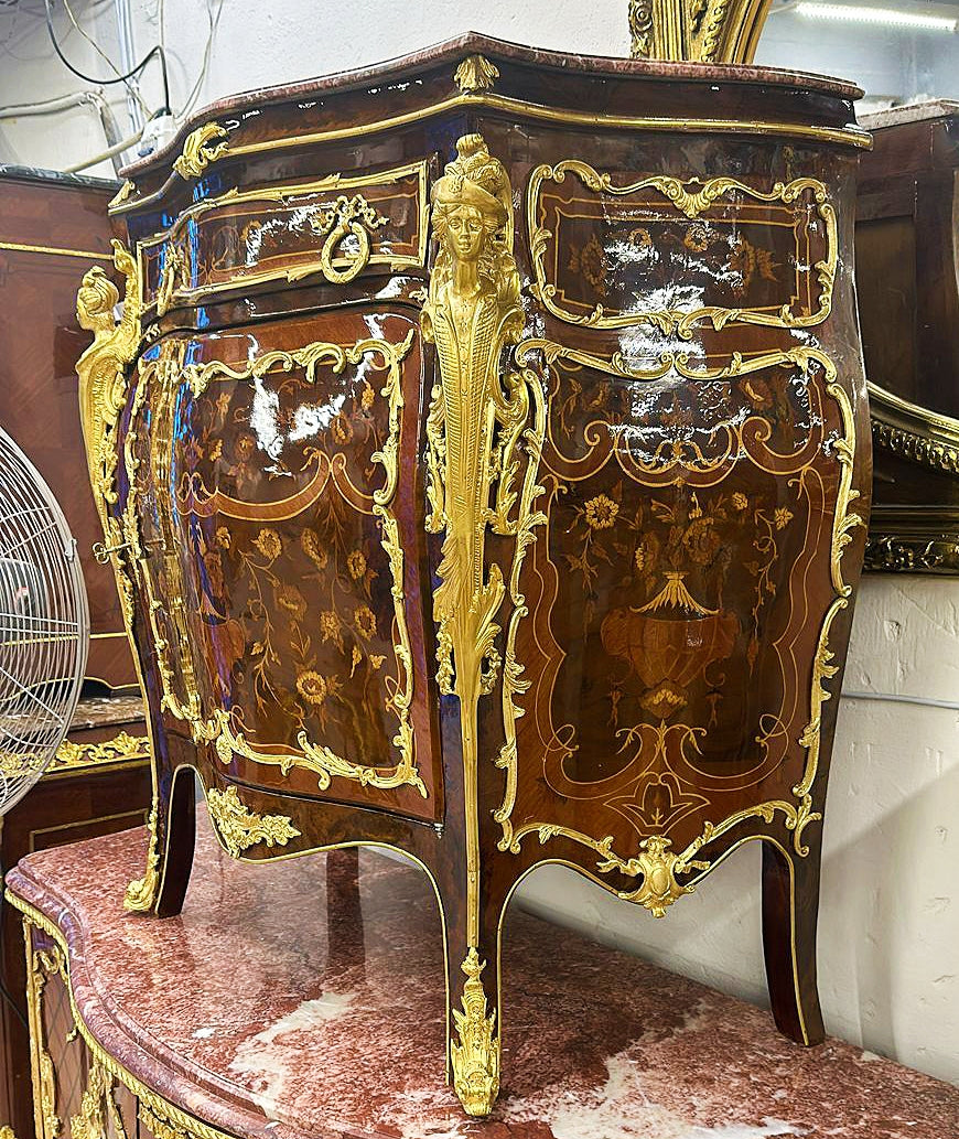Brown Commode Cabinet Bronze Details Late 19th Century Gilt Bronze Cabinet