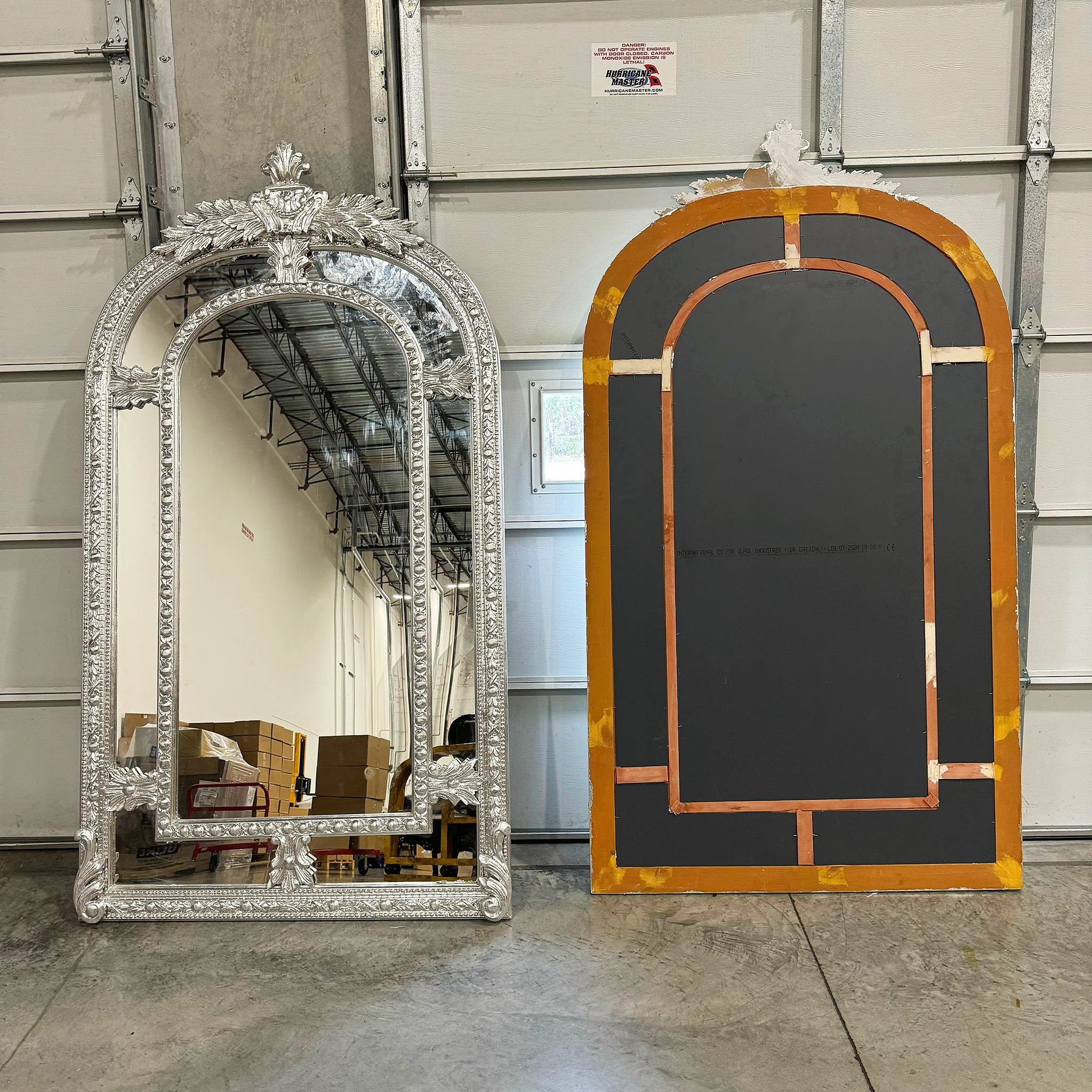 Silver Floor/Wall Mirror SET *2 Mirrors* 7 Feet Tall Silver Leaf French Style