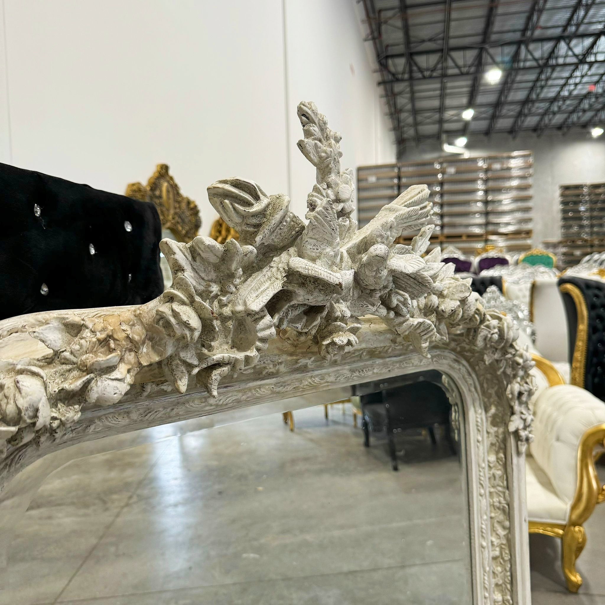 Gray Birds Floor Mirror SET *2 Mirrors* 5 Feet Tall French Style