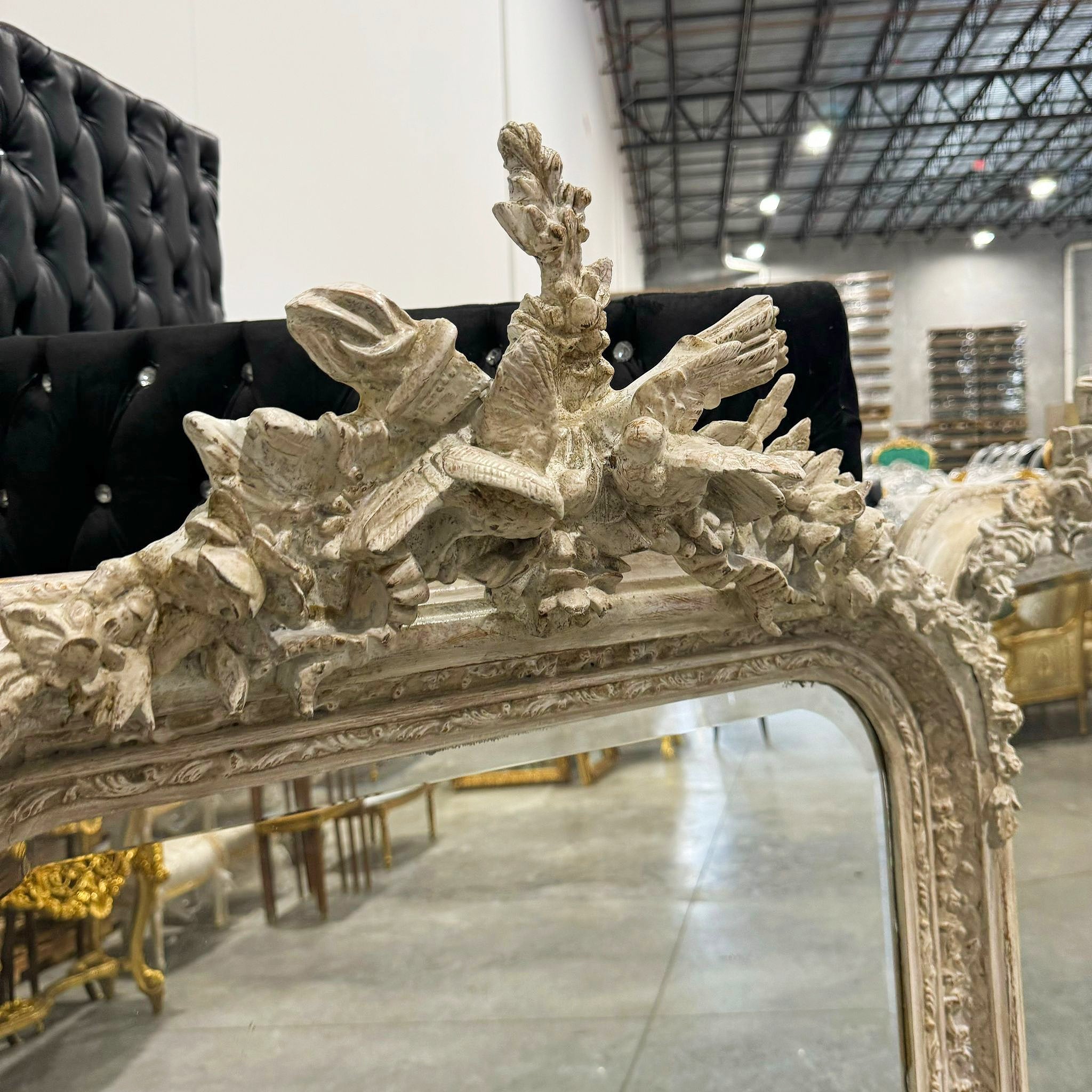 Gray Birds Floor Mirror SET *2 Mirrors* 5 Feet Tall French Style