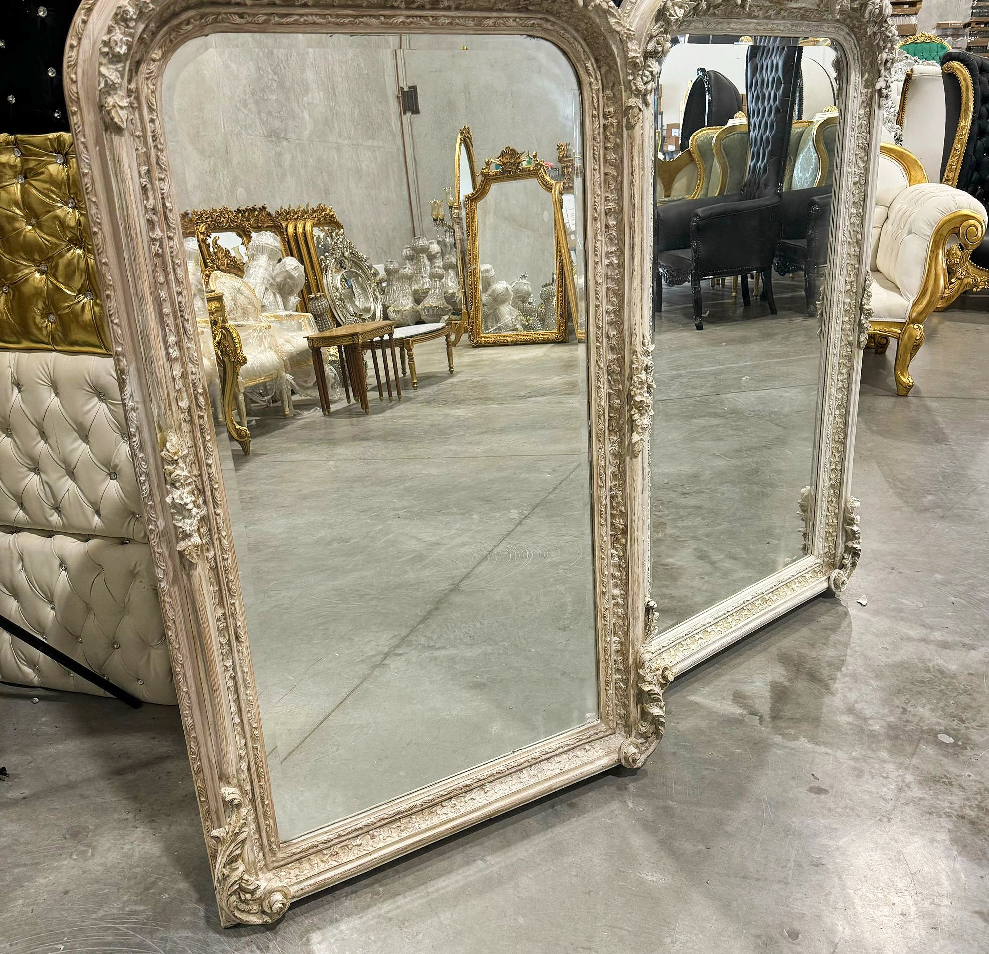Gray Birds Floor Mirror SET *2 Mirrors* 5 Feet Tall French Style