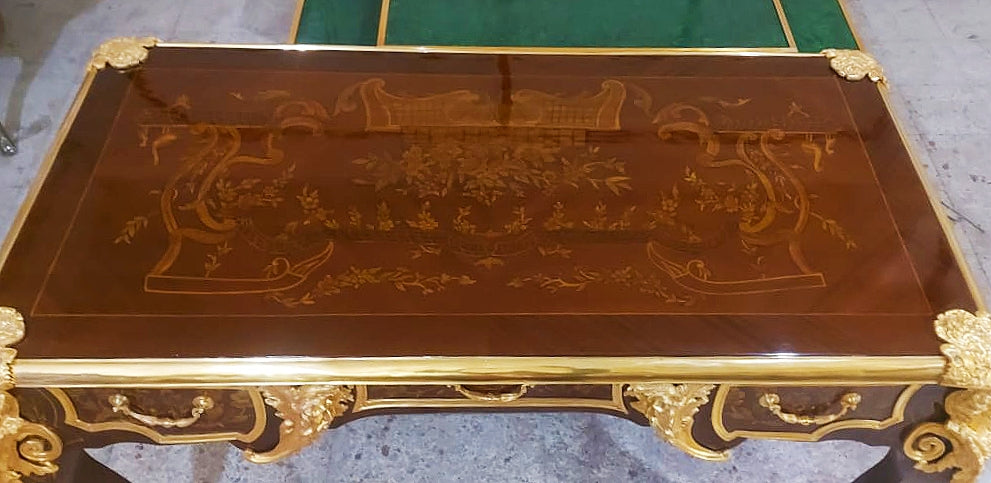 French Style Copper Desk Table With Drawers