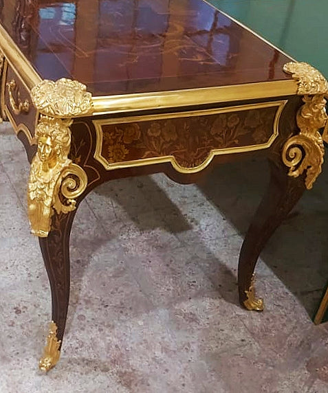 French Style Copper Desk Table With Drawers
