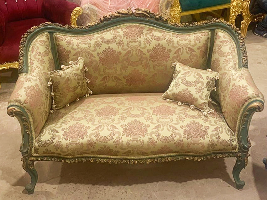 French Rococo Style Gold Sofa Interior Design Gold Leaf Details