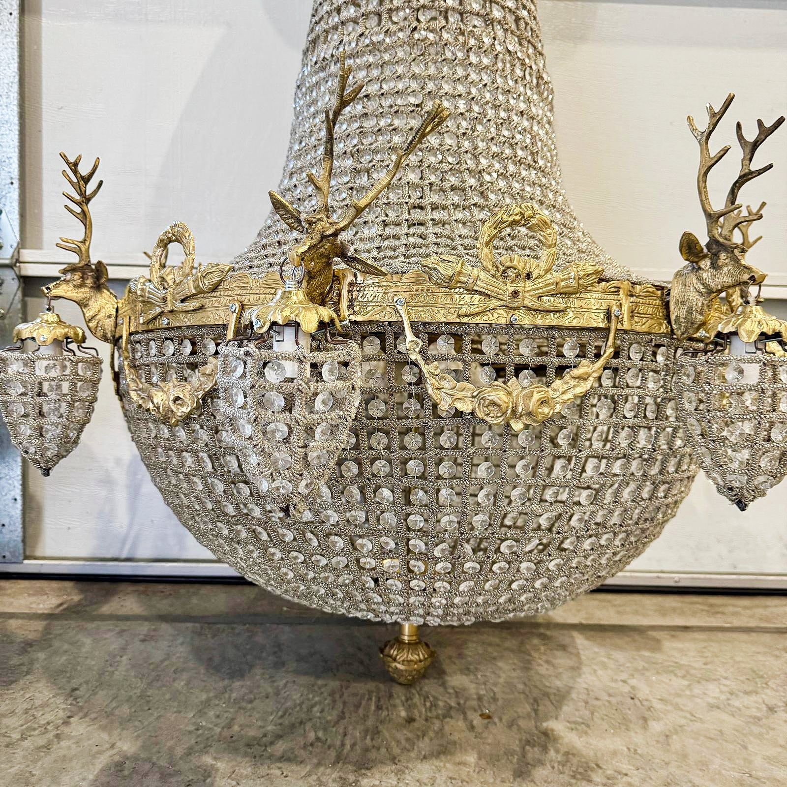 X-Large Dear Stag Chandelier *One available* Gold Details Lighting Furniture