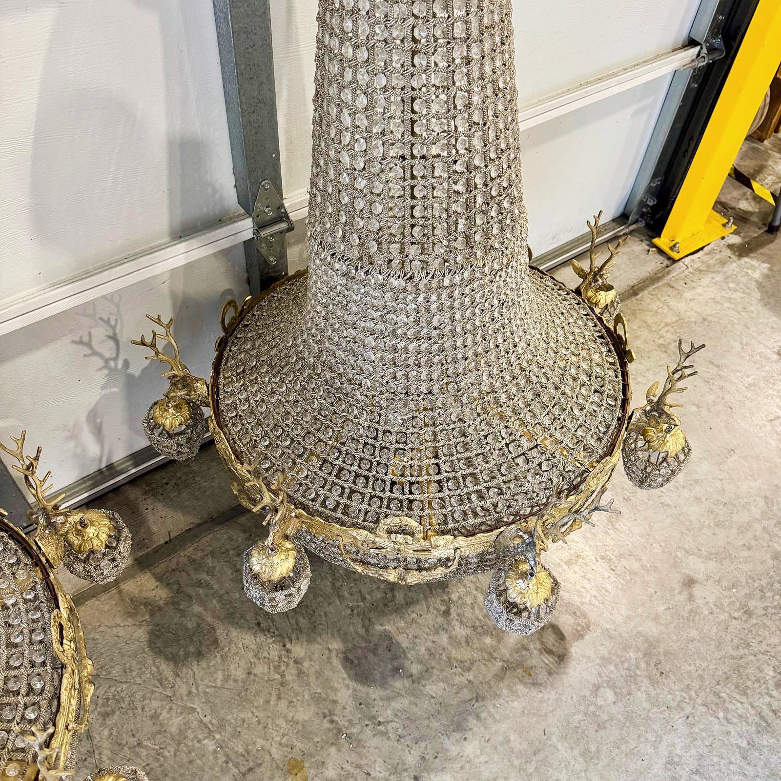X-Large Dear Stag Chandelier *One available* Gold Details Lighting Furniture